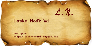 Laska Noémi névjegykártya